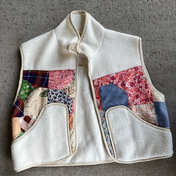 Free People Jackets & Blazers - Free people x Tricia fix patchwork cropped vest